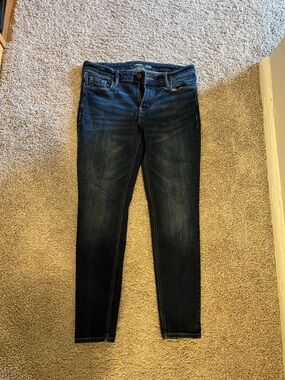 Old Navy Dark Blue Rockstar Super Skinny Mid Rise Jeans - Women's